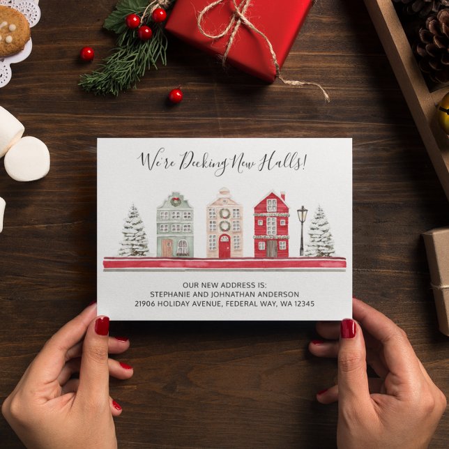 Anúncio de mudança de casa de feriado (Holiday New Home Moving Announcement)