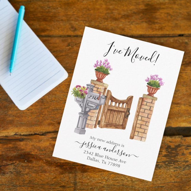 Anúncio de Mudança de Casa em Aquarela Mudei-me (Criador carregado)