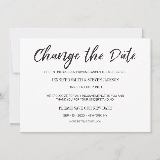 Anúncio de mudança de data adiada (Frente)