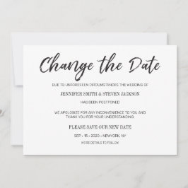 Anúncio de mudança de data adiada