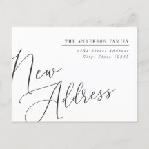 Anúncio de Mudança de Endereço de Caligrafia Moder