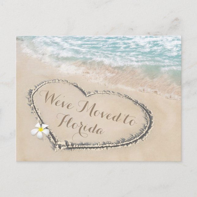 Anúncio de Mudança de Endereço de Praia Tropical (Frente)