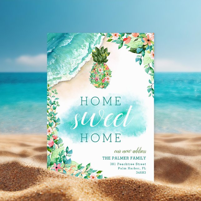 Anúncio de mudança de endereço do abacaxi tropical (Criador carregado)