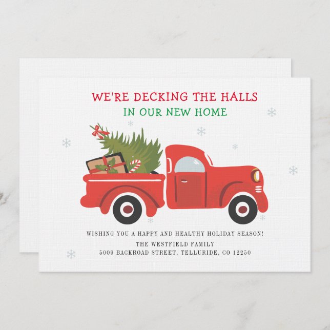 Anúncio de mudança de endereço no Natal (Frente/Verso)