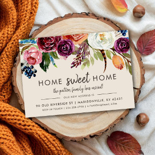 Anúncio de mudança de endereço Outono Boho Blooms