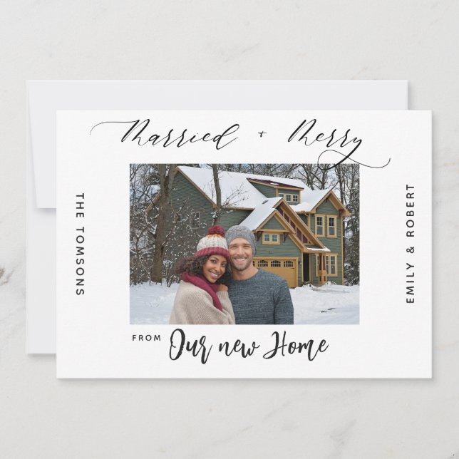 Anúncio de mudança de férias alegres para nova cas (Frente)