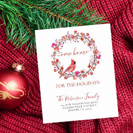 Anúncio de mudança de férias em casa nova com orça