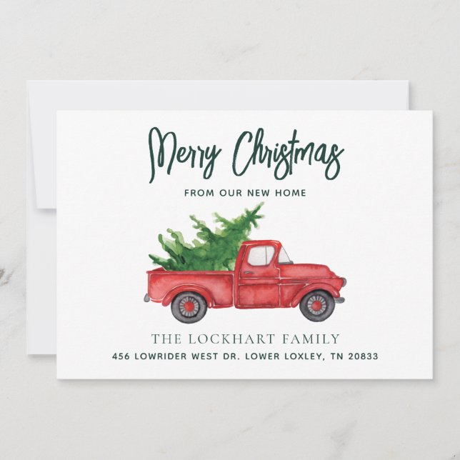 Anúncio de mudança de Natal com caminhão fofo (Frente)