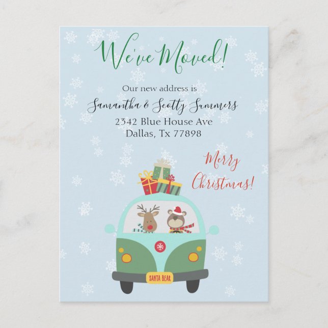 Anúncio de mudança de Natal e Feriados Nós nos mud (Frente)