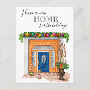 Anúncio de mudança de Natal na porta da nova casa