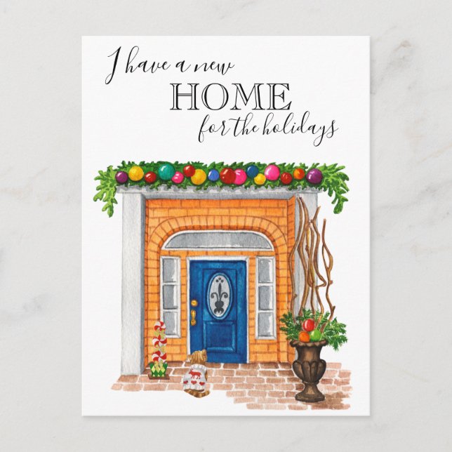 Anúncio de mudança de Natal na porta da nova casa (Frente)