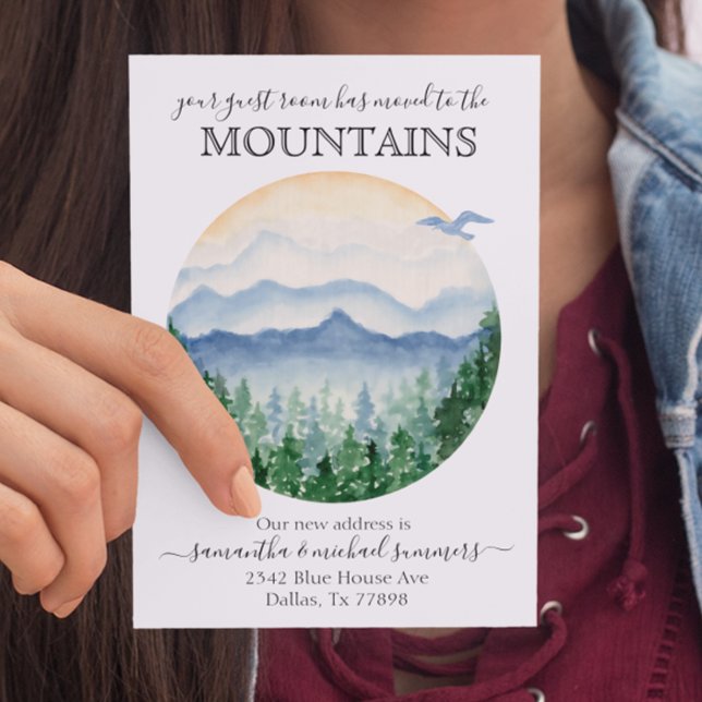 Anúncio de Mudança de Nova Casa Cabana Montanhas (Criador carregado)