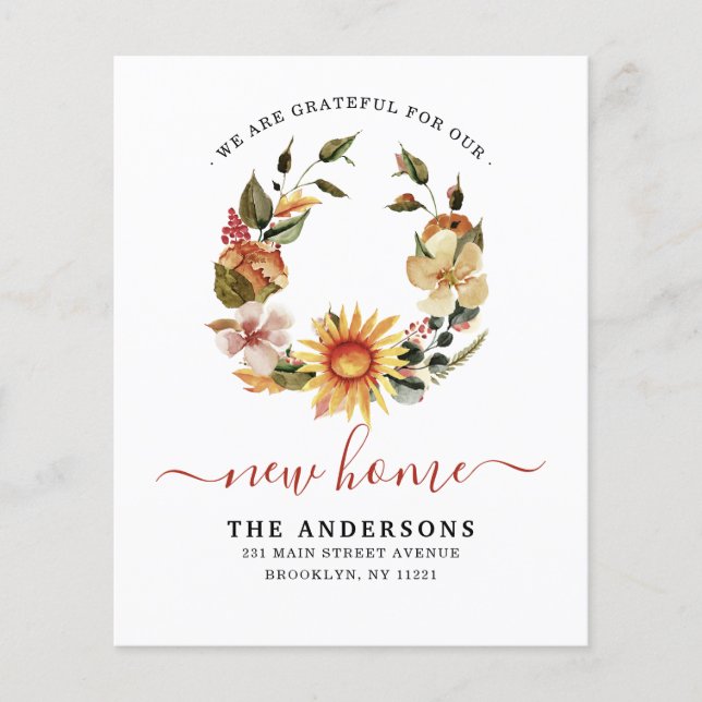 Anúncio de mudança de novo e grateful Home Fall (Frente)