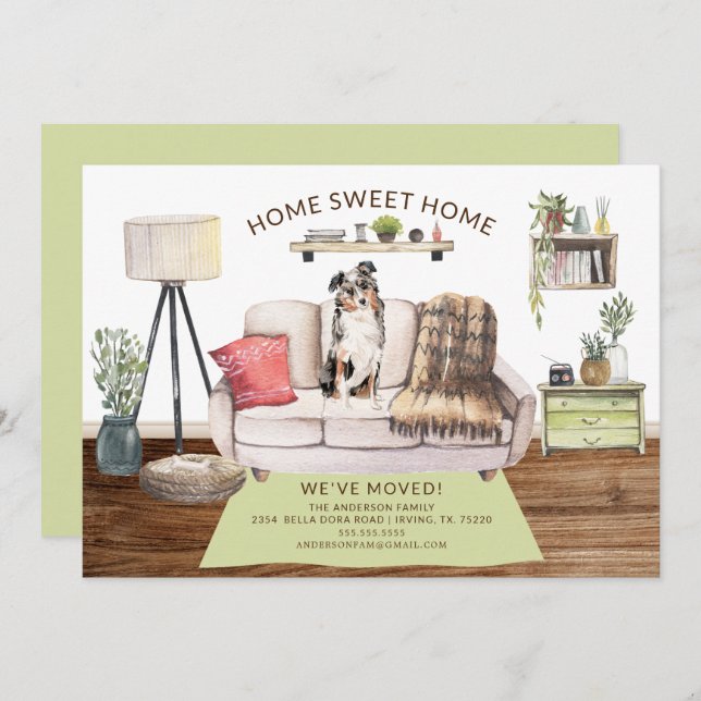 Anúncio de mudança de pastor australiano (Frente/Verso)