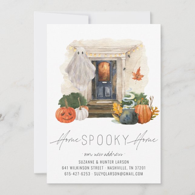 Anúncio de mudança de porta frontal de Halloween (Frente)