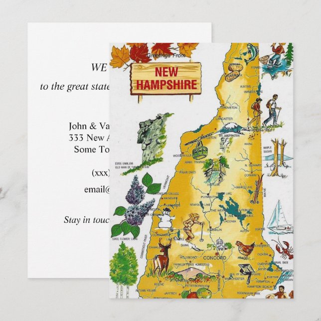 Anúncio de Mudança do Mapa de New Hampshire (Frente/Verso)