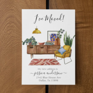 Anúncio de Mudança em Aquarela Já Mudei