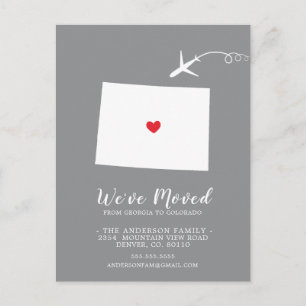 Anúncio de Mudança Estado COLORADO Cartão Postal