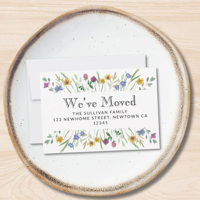 Anúncio de Mudança Floral Mini Carta (Criador carregado)