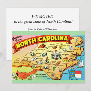 Anúncio de Mudança Mapa da Carolina do Norte