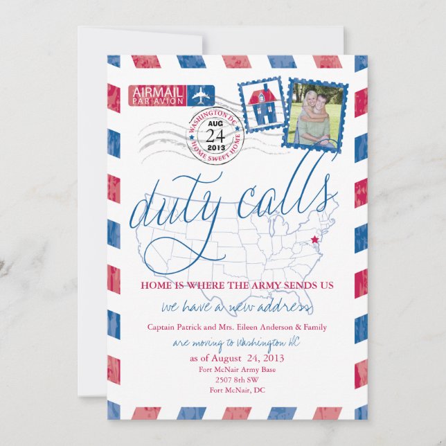 Anúncio de Mudança Militar Correio Aéreo Antigo (Frente)