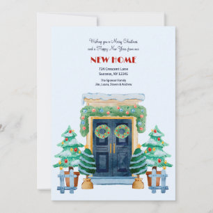 Anúncio de mudança na porta da frente de Natal