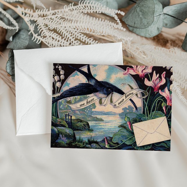 Anúncio de Mudança Personalizável // Pássaro Vinta (Criador carregado)