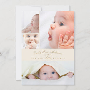 Anúncio de Nascimento 5 Colagem Pequeno Inseto de