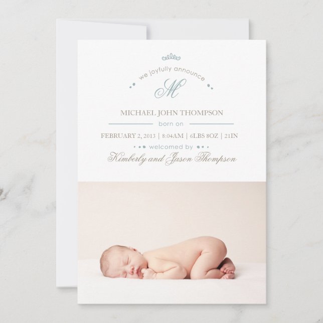 Anúncio de nascimento aéreo (Frente)