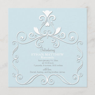 Anúncio de Nascimento Azul de Pequena Royalty