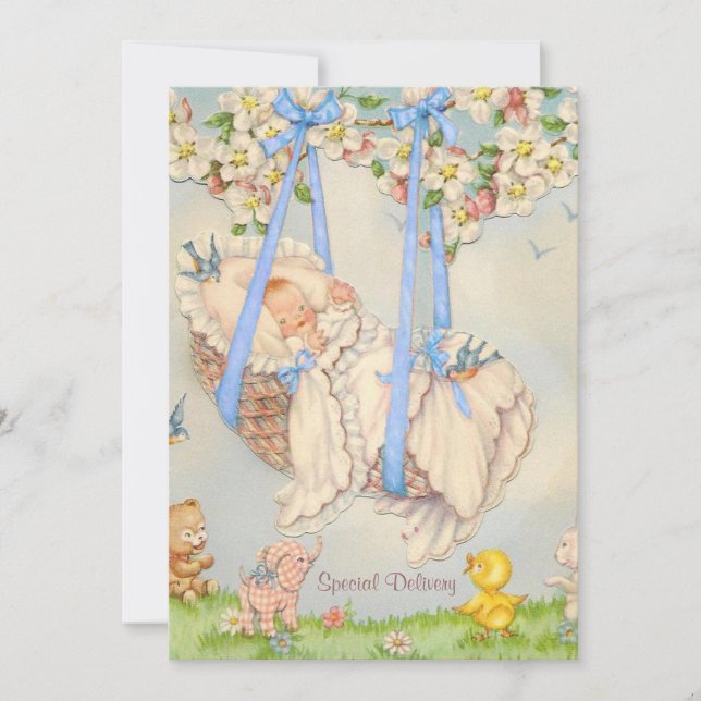 Anúncio de Nascimento Azul do Rock-a-bye (Frente)