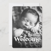 Anúncio de nascimento azul vertical de boas-vindas