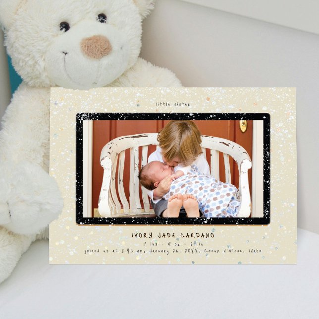 Anúncio de Nascimento Baby Flurry | Horizontal (Criador carregado)