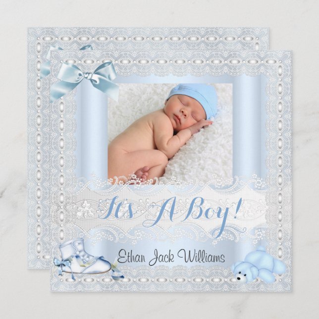 Anúncio de Nascimento Calçados Fotografias do Baby (Frente/Verso)