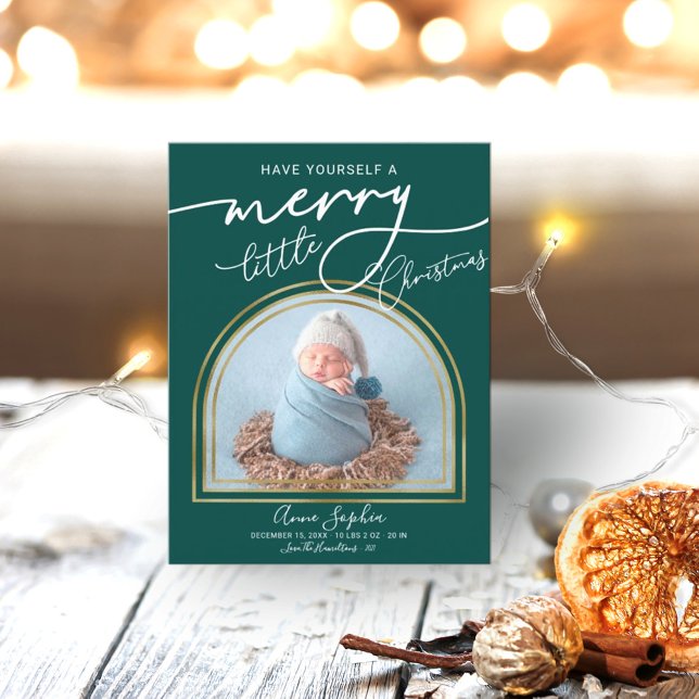 Anúncio de Nascimento Chic Script Arco Quadro (Criador carregado)