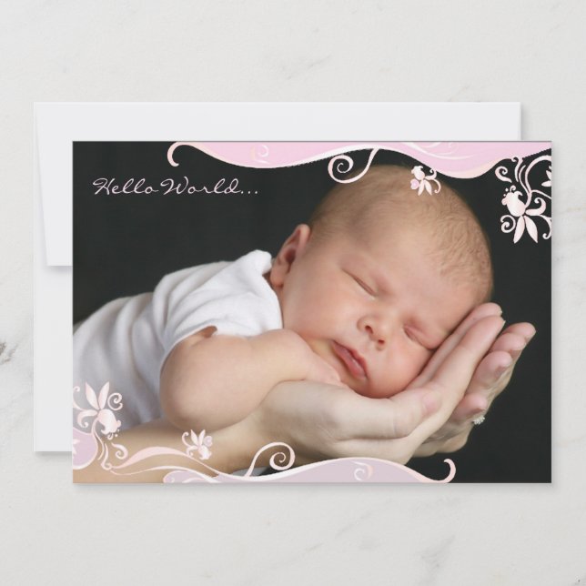 Anúncio de Nascimento com Foto Carícia Rosa (Frente)