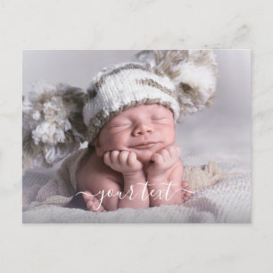 Anúncio de Nascimento com Foto de Bebê Feito à Mão