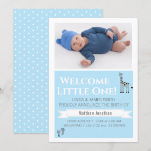 Anúncio de Nascimento com Foto de Menino