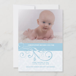 Anúncio de Nascimento com Foto de Redemoinho Abstr