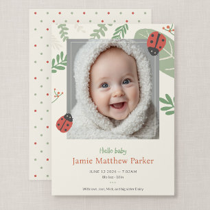 Anúncio de Nascimento com Foto do Bebê Ladybird Me