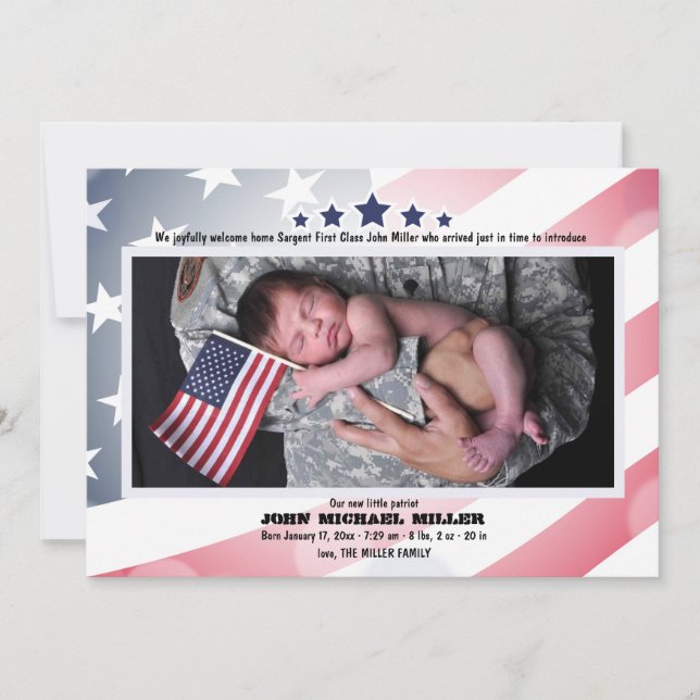 Anúncio de Nascimento com Foto do Dia do Trabalhad (Frente)