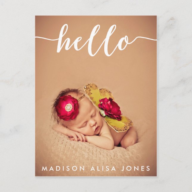 Anúncio de Nascimento com Foto Olá Menino ou Menin (Frente)