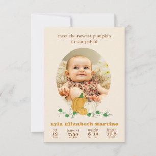 Anúncio de Nascimento da Abóbora de Queda