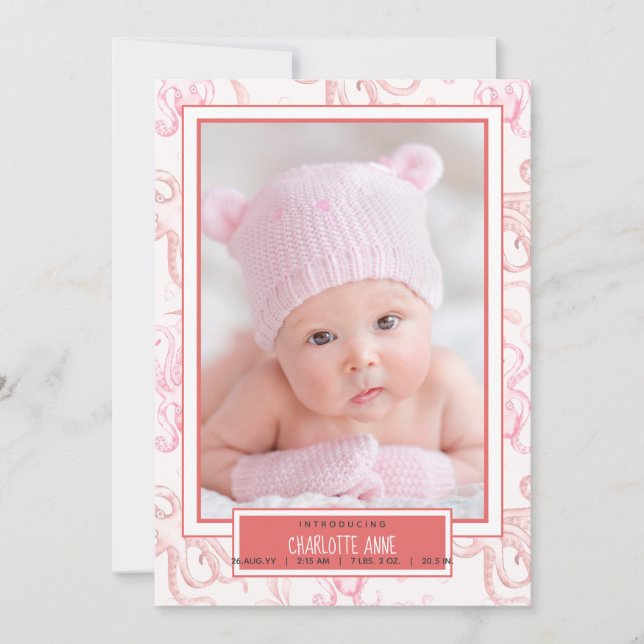 Anúncio de nascimento da Boca-Bebê-Cuta Octopus Se (Frente)