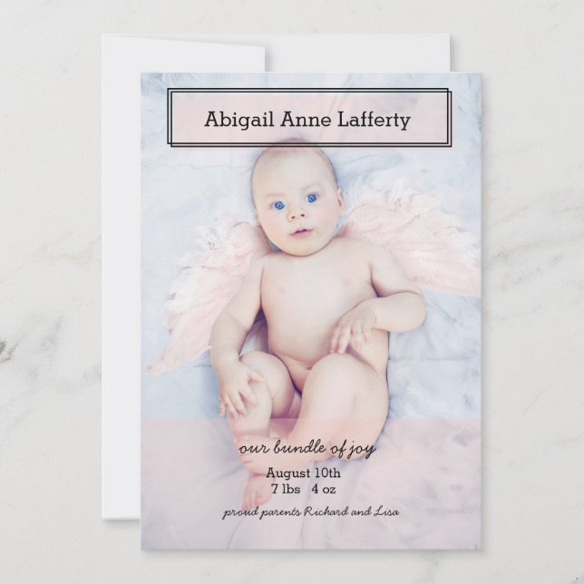 Anúncio de Nascimento da Caixa de Transparência Ro (Frente)