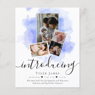 Anúncio de nascimento da Colagem de Fotos do ORÇAM