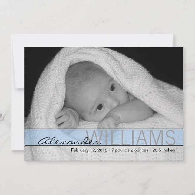 Anúncio de Nascimento da Faixa Azul (Frente)