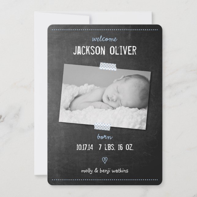 Anúncio de Nascimento da Fita em Washington Chalkb (Frente)