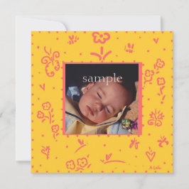 Anúncio de Nascimento da Flor Amarela e Salmão