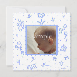 Anúncio de Nascimento da Flor Azul Pálido